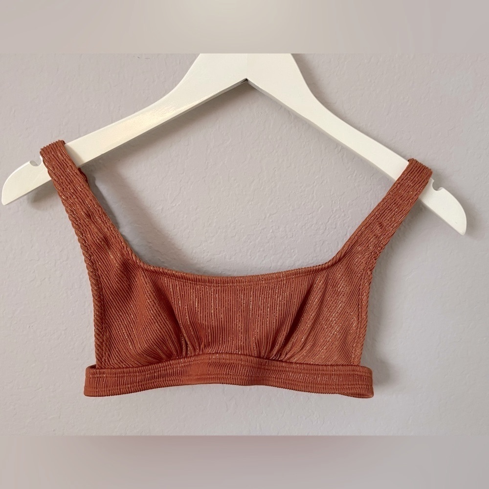 Rust Ribbed Women's bikini Top